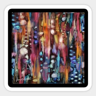 Colorful Digital Abstract with Lighted Bubbles (Jean B. Fitzgerald) Sticker